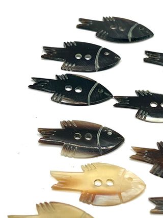 Todd Oldham Studio Happy Fish Buttons – Set of 14 Synthetic Tortoise Look Buttons