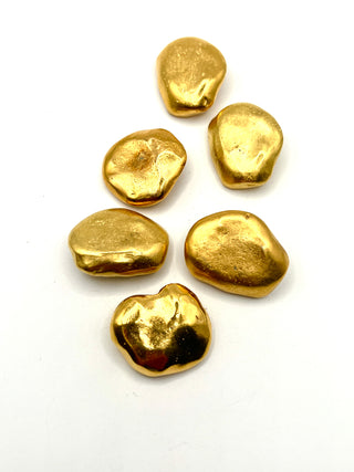 Vintage Todd Oldham Signed Nugget Buttons Set of 6, 24kt Gold Plated, Fall 1992 Interiors Collection