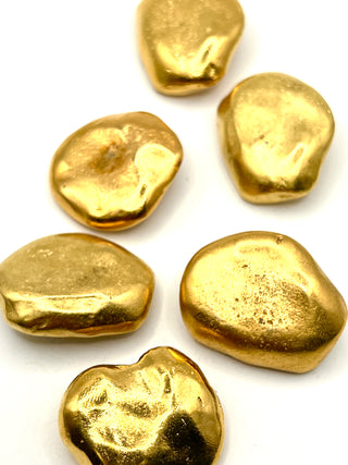 Vintage Todd Oldham Signed Nugget Buttons Set of 6, 24kt Gold Plated, Fall 1992 Interiors Collection