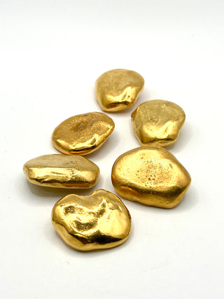 Vintage Todd Oldham Signed Nugget Buttons Set of 6, 24kt Gold Plated, Fall 1992 Interiors Collection
