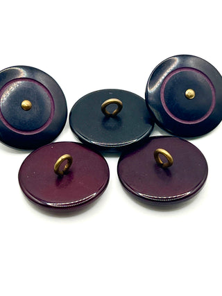 Set of 20 Vintage Resin Buttons with Brass Shank & Center Detail