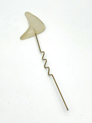 Todd Oldham Spring 1994 Runway Lucite Hair Pick, Opaque White Sculptural Hair Ornament