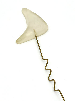 Todd Oldham Spring 1994 Runway Lucite Hair Pick, Opaque White Sculptural Hair Ornament