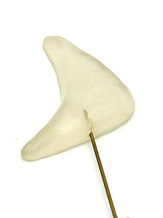 Todd Oldham Spring 1994 Runway Lucite Hair Pick, Opaque White Sculptural Hair Ornament