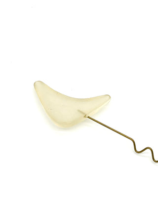 Todd Oldham Spring 1994 Runway Lucite Hair Pick, Opaque White Sculptural Hair Ornament