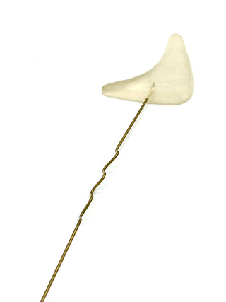 Todd Oldham Spring 1994 Runway Lucite Hair Pick, Opaque White Sculptural Hair Ornament