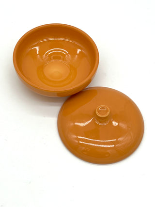 Todd Oldham Studio Collection - Russel Wright Iroquois Casual China Apricot Covered Sugar Bowl, Mid-Century Modern Pottery