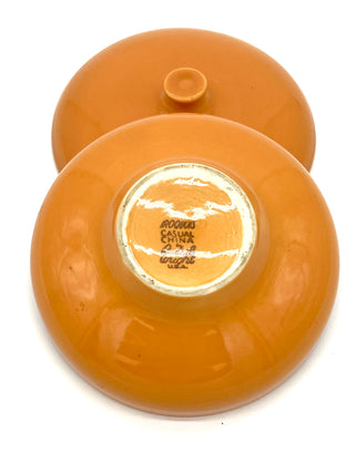Todd Oldham Studio Collection - Russel Wright Iroquois Casual China Apricot Covered Sugar Bowl, Mid-Century Modern Pottery