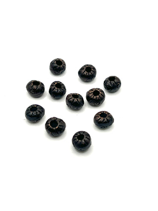 Set of 11 Vintage 1990s Todd Oldham Copper-Plated Etched Beads – Ebonized