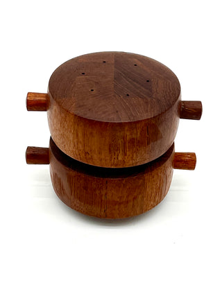 Todd Oldham Studio Collections - Jens Quistgaard for Dansk Teak Double-Barrel Salt Shaker & Pepper Mill