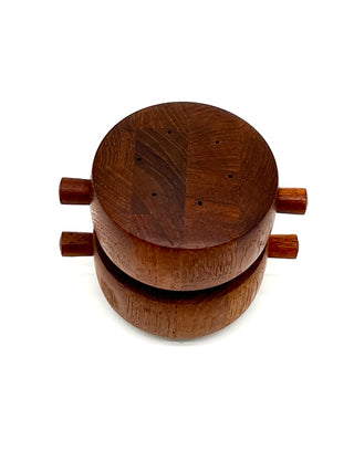 Todd Oldham Studio Collections - Jens Quistgaard for Dansk Teak Double-Barrel Salt Shaker & Pepper Mill