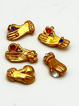 Vintage 1990s Todd Oldham Signed “Hand in Glove” Buttons Set of 5