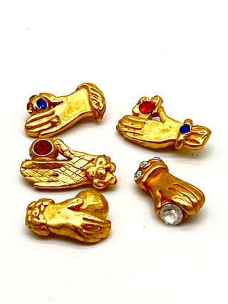 Vintage 1990s Todd Oldham Signed “Hand in Glove” Buttons Set of 5