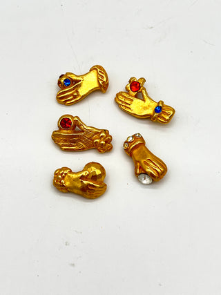 Vintage 1990s Todd Oldham Signed “Hand in Glove” Buttons Set of 5