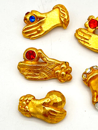 Vintage 1990s Todd Oldham Signed “Hand in Glove” Buttons Set of 5