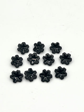 Set of 11 Vintage 1993 Signed Ebonized Black Lacquered Cartoon-Inspired Buttons
