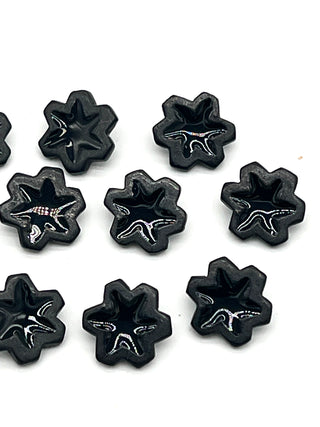 Set of 11 Vintage 1993 Signed Ebonized Black Lacquered Cartoon-Inspired Buttons