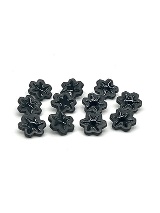 Set of 11 Vintage 1993 Signed Ebonized Black Lacquered Cartoon-Inspired Buttons