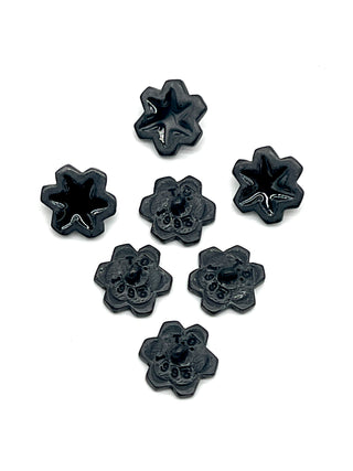 Set of 11 Vintage 1993 Signed Ebonized Black Lacquered Cartoon-Inspired Buttons