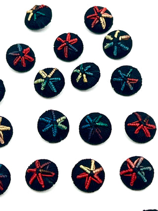 Set of 20 Antique / Vintage Zwirnknöpfe Thread-Wrapped Ring Buttons, Germany & Austria, Traditional Folk Art Cottage Industry Buttons