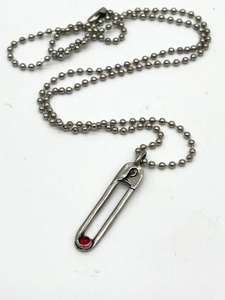 Vintage 1994 Todd Oldham Signed Safety Pin Charm Necklace, Spring 1994  “Dreams” Collection