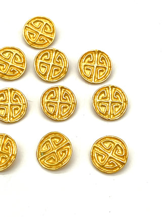 Todd Oldham Fall 1993 Runway Button Set – 12 Signed Greek Key Crest Buttons