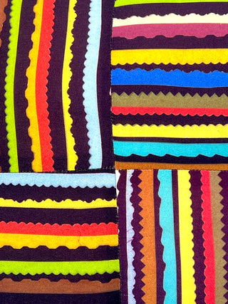 Cut Stripe Patchwork VintagePhoto Print Pillow