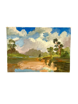 Todd Oldham Studio Collections - Small Found Landscape Vintage Painting