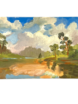 Todd Oldham Studio Collections - Small Found Landscape Vintage Painting