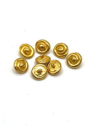 Vintage Todd Oldham 1993 24 kt Golden Swirl Buttons, Visible Fingerprints, Set of 20