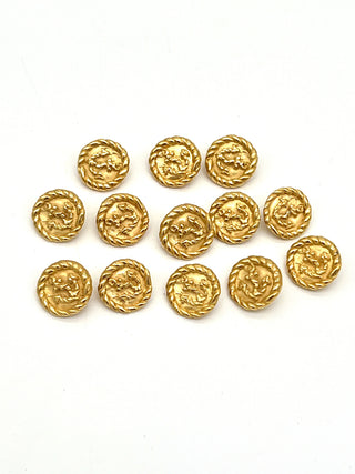 Vintage Todd Oldham Signed & Dated 1993 - 24 kt Gold Plated Anchor In The Round Buttons