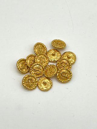 Vintage Todd Oldham Signed & Dated 1993 - 24 kt Gold Plated Anchor In The Round Buttons