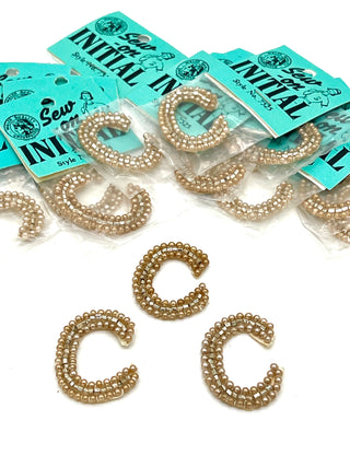 Calling All Carol's, Connie's Or Carl's -  Bag of 1950s Handmade Pearl "C" Appliqué