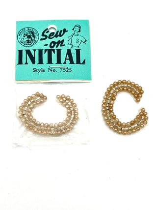 Calling All Carol's, Connie's Or Carl's -  Bag of 1950s Handmade Pearl "C" Appliqué