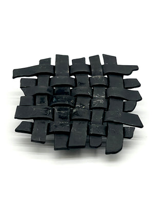 Vintage Todd Oldham Spring 1994 “Dreams” Ebonized Woven Metal Belt Buckle, Surrealist Sculptural Fashion Accessory