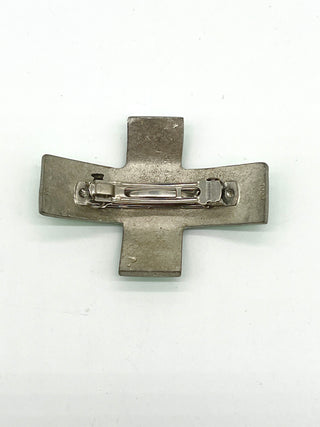Vintage Todd Oldham Fall 1994 -  Cross Shaped Barrett With Bright Green Crystals