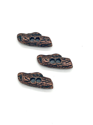 Vintage 1995 Todd Oldham Copper-Plated & Ebonized Wood Grain Toggle Buttons – Set of 3