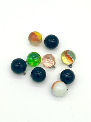 Vintage 1990s Todd Oldham Mixed Glass Marble Button Set Of  9