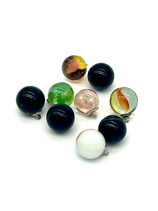 Vintage 1990s Todd Oldham Mixed Glass Marble Button Set Of  9