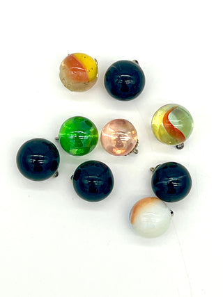 Vintage 1990s Todd Oldham Mixed Glass Marble Button Set Of  9