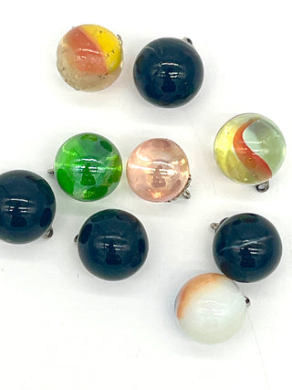 Vintage 1990s Todd Oldham Mixed Glass Marble Button Set Of  9