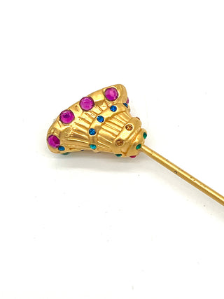 Vintage Todd Oldham Spring 1994 “Dreams” Runway Hair Pick  – 24kt Gold Plated with Swarovski Crystals