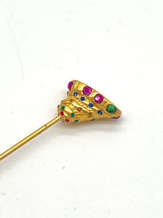 Vintage Todd Oldham Spring 1994 “Dreams” Runway Hair Pick  – 24kt Gold Plated with Swarovski Crystals