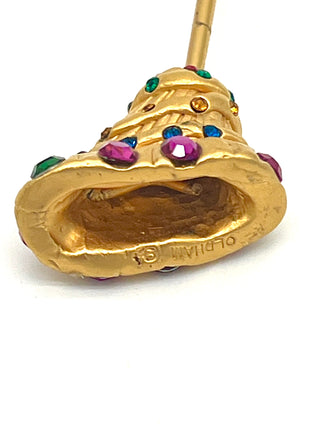 Vintage Todd Oldham Spring 1994 “Dreams” Runway Hair Pick  – 24kt Gold Plated with Swarovski Crystals