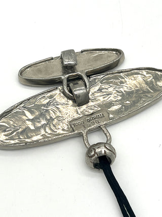 Vintage Todd Oldham Spring 1996 -  Signed & Dated Crystal Disc Pendant Necklace on Silk Cord