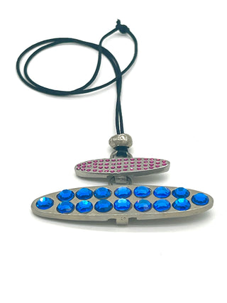 Vintage Todd Oldham Spring 1996 Signed & Dated Crystal Disc Pendant Necklace on Silk Cord