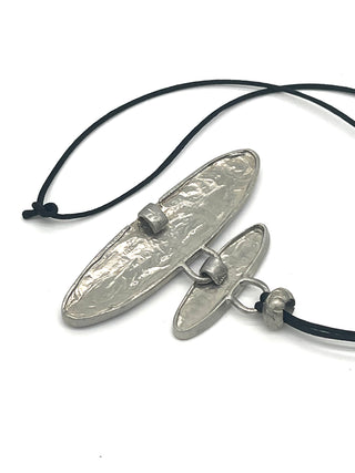 Vintage Todd Oldham Spring 1996 Signed & Dated Crystal Disc Pendant Necklace on Silk Cord