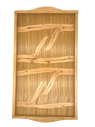 Todd Oldham Studio Collections Wooden Marquetry Serving Tray — Mid-Century Wood Inlay Tray