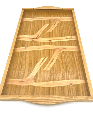 Todd Oldham Studio Collections Wooden Marquetry Serving Tray — Mid-Century Wood Inlay Tray