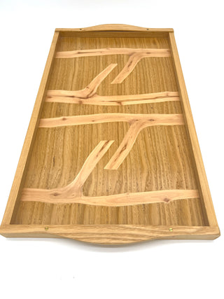 Todd Oldham Studio Collections Wooden Marquetry Serving Tray — Mid-Century Wood Inlay Tray